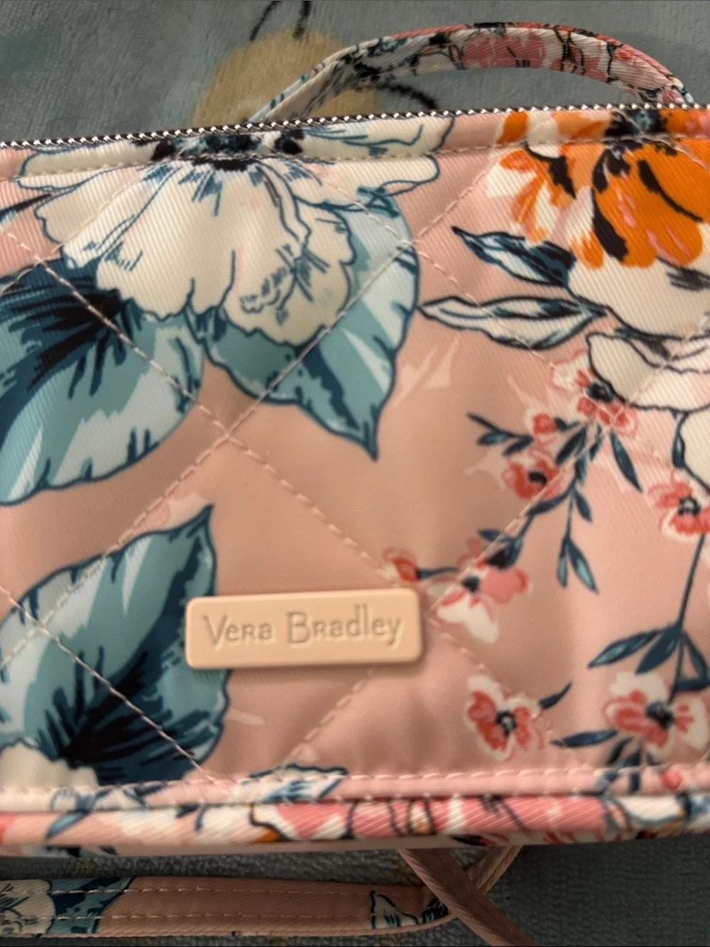 Vera Bradley Blush Pink Floral Quilted crossbody wallet and phone holder